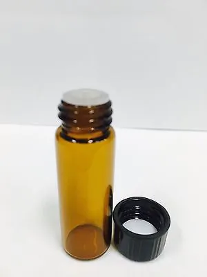 144 Pcs 1 Dram 4ml AMBER Glass Vials W/Orifice Reducer And Caps [15mmX45mm] • $39.99