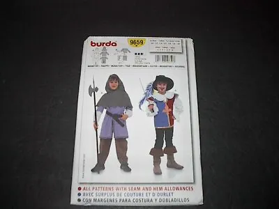 Burda Pattern 9659 Boys'  Page ~ Musketeer Costume  4 5 6 7 8 9 10  Uncut • $7.75