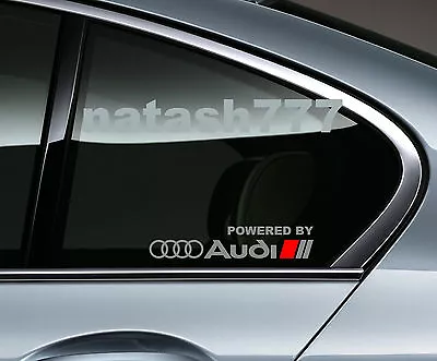 Powered By Audi Racing Sport S Line Window Decal Sticker Emblem Logo SILVER/ Red • $17.95