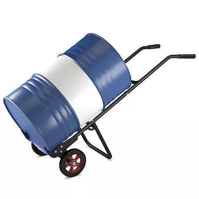 1200lbs Capacity Drum Hand Truck Steel Dolly Drum Cart W/ 2 Rubber Wheels • $89.99