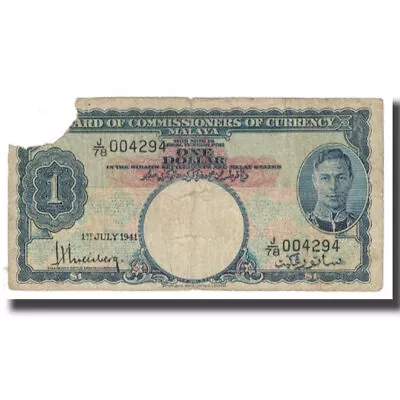 [#173711] Banknote MALAYA 1 Dollar 1941 1941-07-01 KM:11 F • $14.24