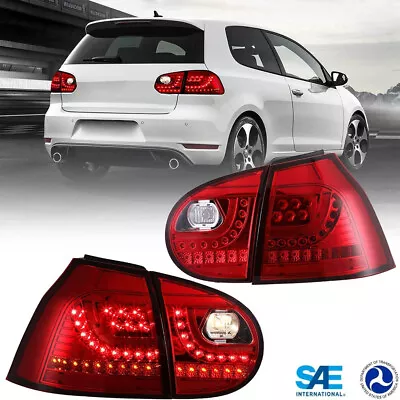 $180.99 • Buy LED Tail Lights For 06-09 Volkswagen VW GTI Rabbit Golf MK5 Red Rear Brake Lamps