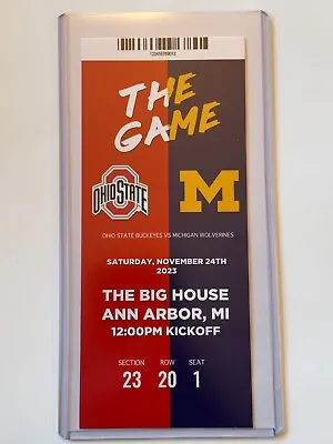 2023 OHIO STATE Vs MICHIGAN WOLVERINES 11/24 Replica Ticket Stub - THE GAME • $19.99