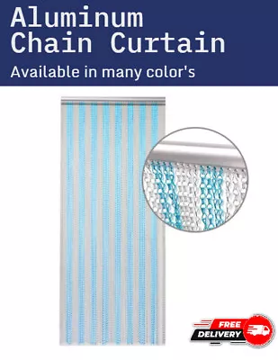 Fly Screen Chain Curtain Aluminum Door Metal Insect Blinds 214cm X 90cm UK • £58.99