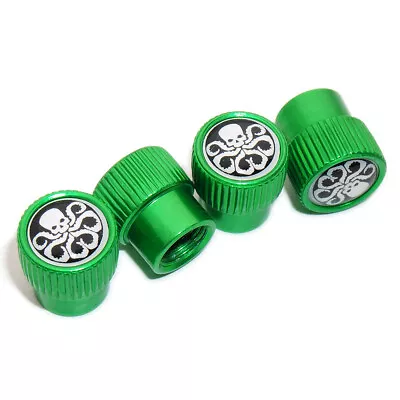 4pcs Universal Fit Hydra Car Wheels Tire Air Valve Caps Stem Dust Cover Green • $7.99