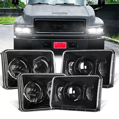 4PCS For GMC C4500 C5500 Topkick 2003-2009 DOT 4x6  LED Headlights Hi/Lo Beam H4 • $128.01