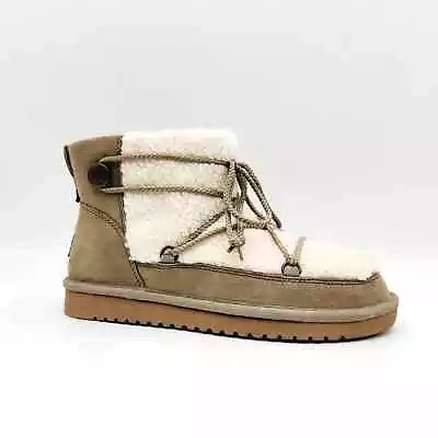 Koolaburra By Ugg Women Sand Beige Suede Michon Lace Up Winter Boots Size US 8 • $80