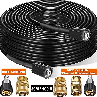 High Pressure Washer Hose 25/50/100ft 5800PSI M22 Power Washer Extension Hose • $45.99