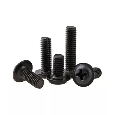 M2 M2.5 M3 M4 Black Zinc Plated Flanged Phillips Button Head Machine Screws • $4.79