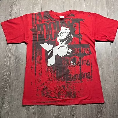 Vintage Billy Idol Red Standing Concert Shirt Large All Over Front Print Graphic • $27.49