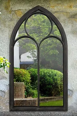 Extra Large Garden Wall Mirror Black Arch Outdoor Vintage 5ft X 2ft8 150cm X ... • £231.74