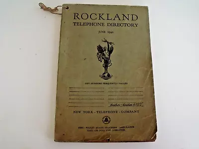 VTG 1941 Rockland (New York) Telephone Directory • $49.50