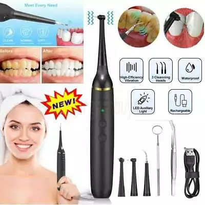 Ultrasonic Tooth Cleaner Dental Scaler Teeth Cleaning Tartar Plaque Remover Kit • $20.99