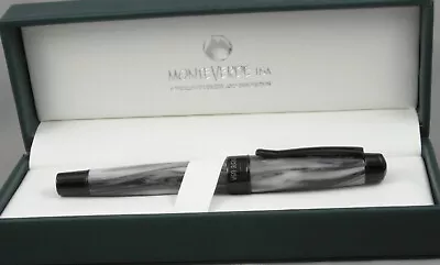 Monteverde Prima Grey Swirl & Black Trim Fountain Pen - New In Box - XFine Nib • $59.95