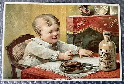 Victorian Trade Card Mellin's Food For Infants/Invalids-Tot Reaches For Bottle • $10