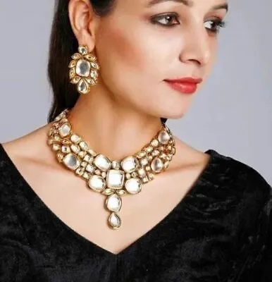 $81.79 • Buy Kundan Gold Plated Choker Necklace Set Bollywood Bridal Indian Fashion Jewelry