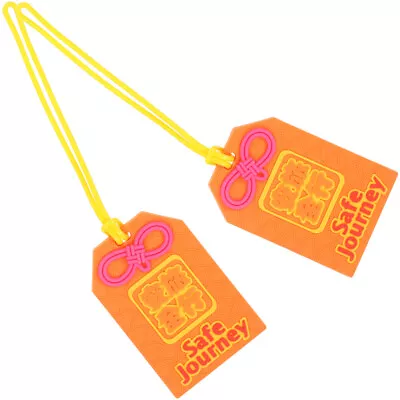  2 Pcs Suitcase Checked Tag Silicone Luggage Tags Travel Handbag Label • £10.35