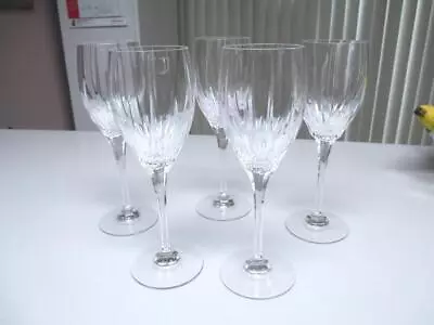 5 Mikasa Arctic Lights Cut Crystal 9  Water Glasses Or Stems • $50