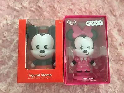 Disney Store Mikey Minnie Mouse MXYZ Figural Pen & Stamp Set Of 2 Box • $24.99