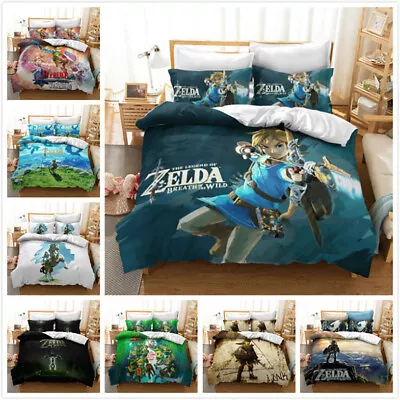 Cosplay The Legend Of Zelda Link 3D Duvet Cover Bedding Set Pillowcase Quilt NEW • £24