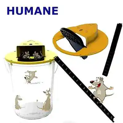 HUMANE Mouse-Rat-Rodent Trap  Flip & Slide  5 Gallon Bucket Lid Multi Catcher • $14.95