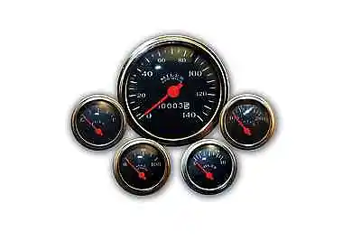 Mechanical Gauge Set Classic Black 5 Gauge Veethree Instruments  #CYBCE5715 • $199.99