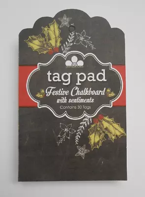 Craftwork Cards Festive Chalkboard Christmas Tag Pad - 30 Tags-  BRAND NEW • £7.99