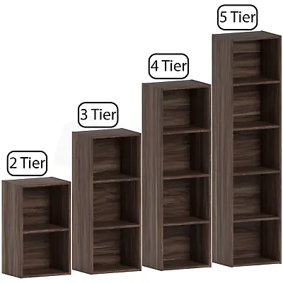 Cube 2 3 4 5 Tier Wooden Bookcase Shelf Shelving Display Storage Wood Unit Stand • £15.99