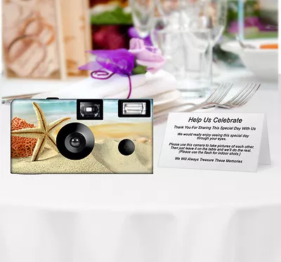 5 Starfish Paradise Disposable Cameras Beach Wedding Camera (F83009) • $83.45