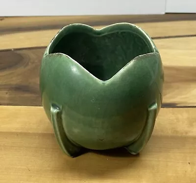 Vintage Nelson McCoy Pottery Art Deco Tulip Bulb Vase - Green - 4  • $25