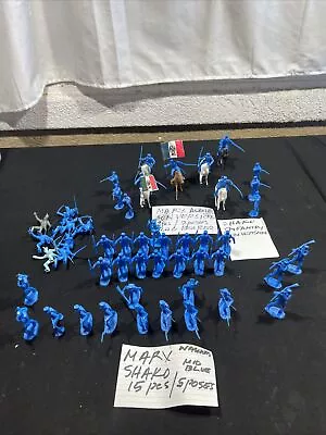 Vintage Marx Alamo Playset #3543 MID Blue Riding Mexican Soldiers Lot Of 50 • $69.99