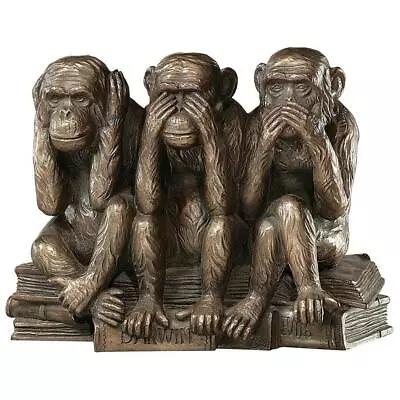 Hear See Speak No Evil Trio Of Chimpanzees Victorian Era Replica Monkey Statue • $48.02