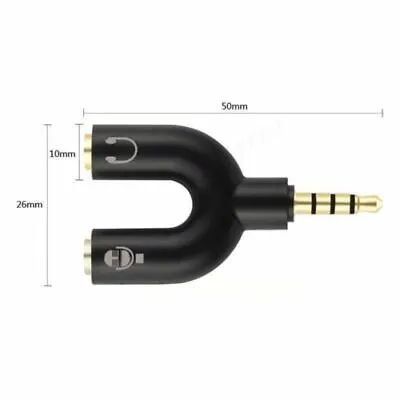 £3.35 • Buy 3.5mm Stereo Headphone Microphone Audio Splitter Cable Adapter Male To 2 Female