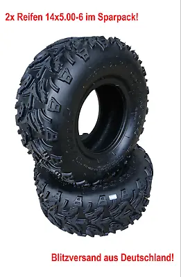 2x Tyre 14x5.00-6 SW-683 Junkai For Atv Children's Lawn Tractor Ride-On • £63.43