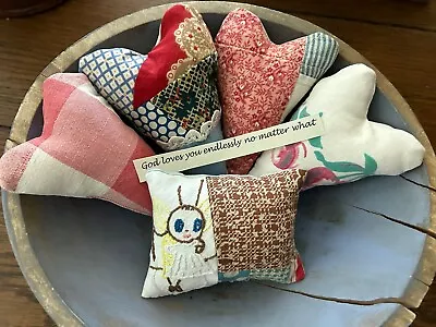 Primitive Stitchery Vintage Fabric 5 Bowl Fillers May Mother’s Day Spring • $16.95