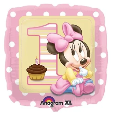 Balloon 18  Minnie Mouse 1st Birthday Mylar Party Decorations Gifts  • $3.95