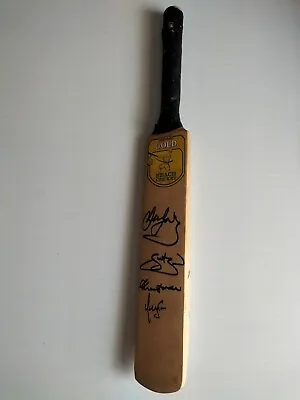 XXX Gold Beach Cricket Mini Bat Signed By Border Law Bevan And Jones • $149.99