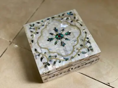 Handmade Wooden Jewelry Box Wood Trinket Storage Wood Box Mother Of Pearl Inlay • $225