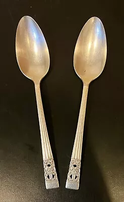 2 Vintage Oneida Community Silver Plated 7-1/4  Spoons Coronation Pattern • $10.89