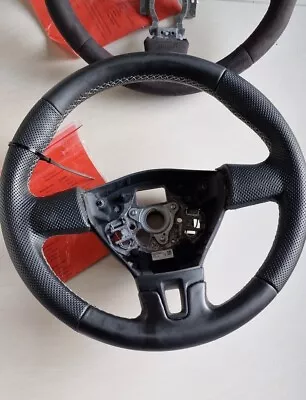 Genuine VW Black Leather Steering Wheel For T5.1 Transporter.  D19 • £195