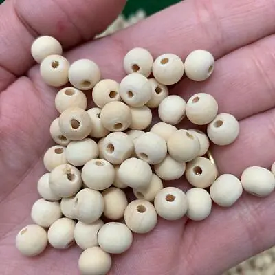 £2.99 • Buy Natural Plain Unfinished Wooden Round Beads, 10 Mm, 100 Pack Best Quality ,W4