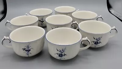 Villeroy & Boch Vieux Luxembourg Porcelain Blue Floral Tea Cups Set Of 8 Teacups • $80