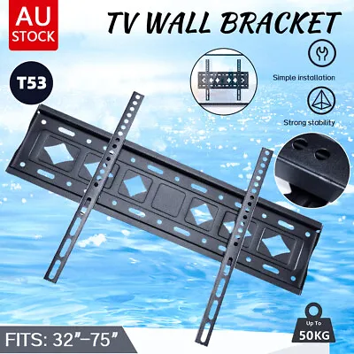 $0.50 • Buy 32-75  Inch 50kg 110lbs Universal LED LCD Plasma TV Wall Mount Bracket Black AU