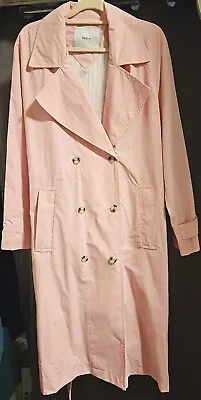 $35 • Buy Bershka Soft Pink XL Trench Coat New Tag