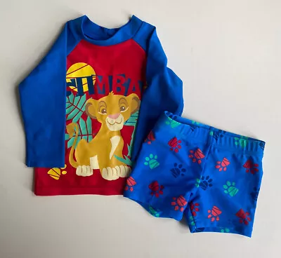 Disney Baby X Target Baby Size 3-6 Months Red Simba Lion King Swimming Set VGUC • $9.95