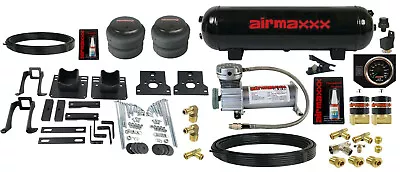 Air Helper Spring Over Load Kit Black Gauge & Tank For 2005-10 Ford F250 2WD • $440.30