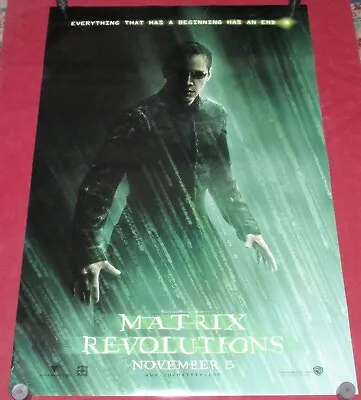 The Matrix Revolutions Movie Poster 27x40 D/S  Keanu Reeves   Laurence Fishburn  • $29.99