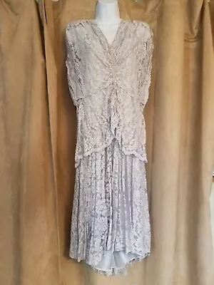 Beautiful Vintage Pale Lavender Sparkle Evening Gown Lace Pat Richards Size 8 • $35.99
