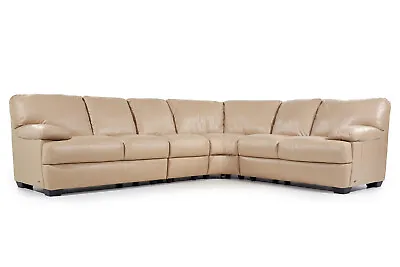 Natuzzi Mid Century Leather Sectional Sofa • $3995