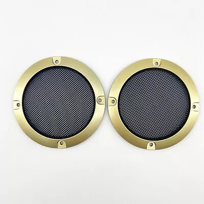 3  Speaker Cover Grill For Car Audio DJ PA Speaker Golden ABS Frame Metal Mesh • $12.99